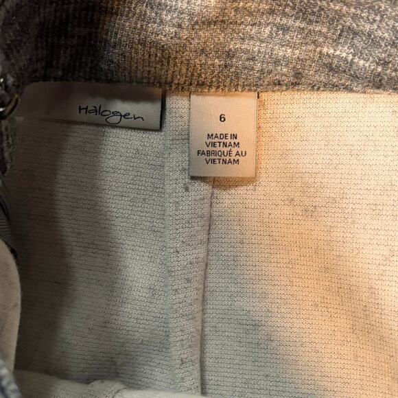 Halogen Heather Grey Midi Pencil Skirt Back Zipper Details Stretchy - Picture 5 of 7